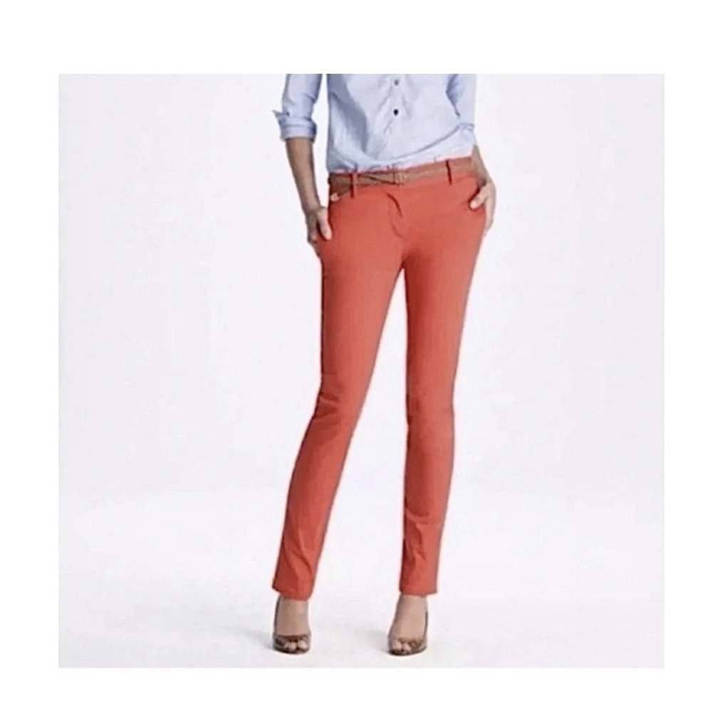 J. Crew Coral Bennett Casual Chino Cotton Stretch Pants Size 2 Inseam 31"
